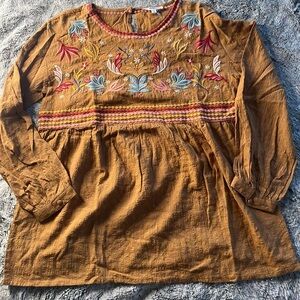Andree by Unit Embroidered Blouse Large